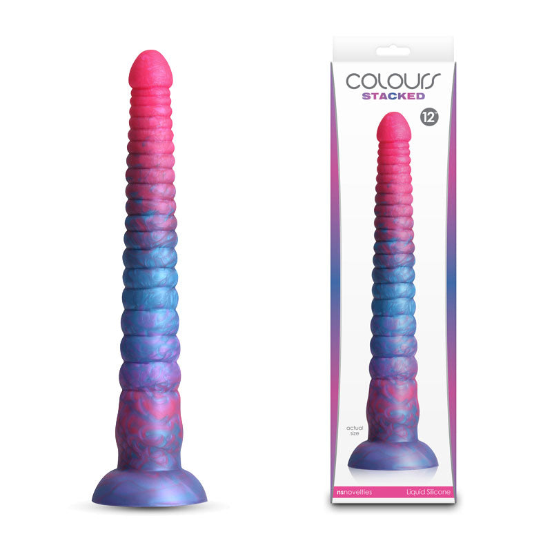 Colours Stacked - 12'' Dildo - Pink/Blue - Pink/Blue 30.6 cm Fantasy Dildo NS Novelties